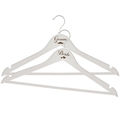 Personalised Wooden Hanger Set - Bride & Groom