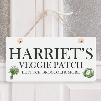 Personalised Wooden Hanging Garden Sign 