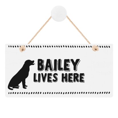 Personalised Wooden Hanging Sign - Dog's Home