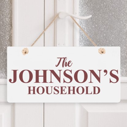 Personalised Wooden Hanging Sign - Family 