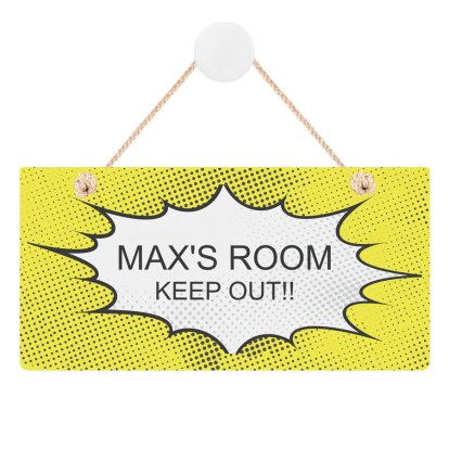Personalised Wooden Hanging Sign - No Parents Allowed