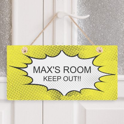 Personalised Wooden Hanging Sign - No Parents Allowed 