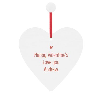 Personalised Wooden Heart Keepsake - Valentine's Message