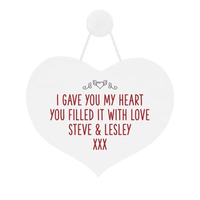 Personalised Wooden Heart Sign - Any Message