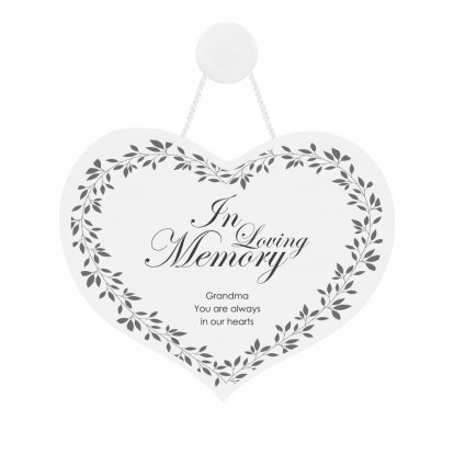 Personalised Wooden Heart Sign - In Loving Memory