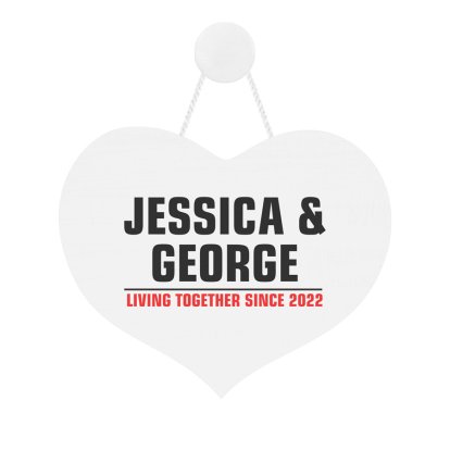 Personalised Wooden Heart Sign - Together Since