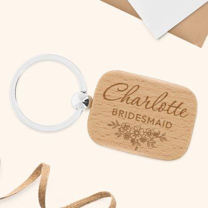 Personalised Wooden Keyring for Bridesmaids Photo 2
