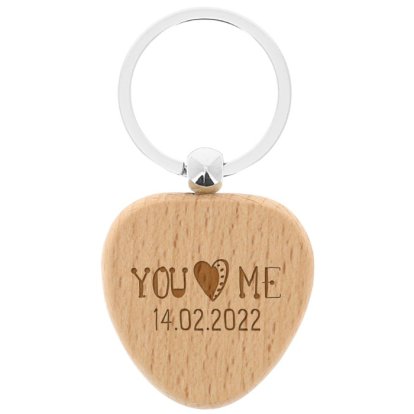 Personalised Wooden Keyring - YOU and ME