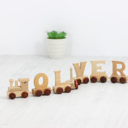 Personalised Wooden Name Train Photo 5