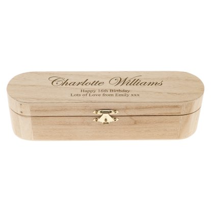 Personalised Wooden Pencil Box -  For Her 