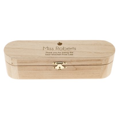 Personalised Wooden Pencil Box for Teachers