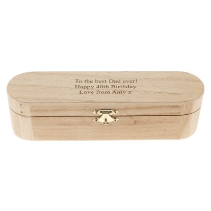 Personalised Wooden Pencil Box - Message 