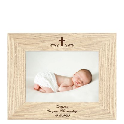 Personalised Wooden Photo Frame - Cross Design Photo 2