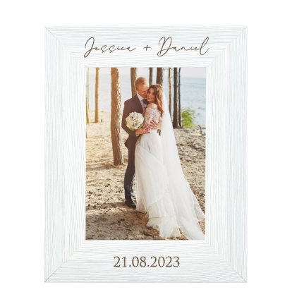 Personalised Wooden Photo Frame for Newlyweds