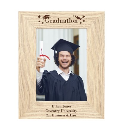 Personalised Wooden Photo Frame - Graduation Style