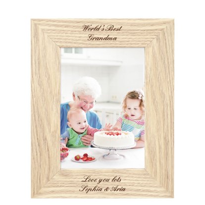 Personalised Wooden Photo Frame - Script Message