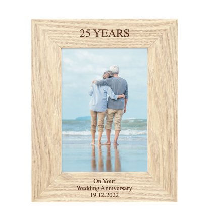 Personalised Wooden Photo Frame - Year & Message