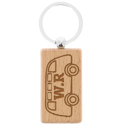 Personalised Wooden Rectangle Keyring - Bus Driver 