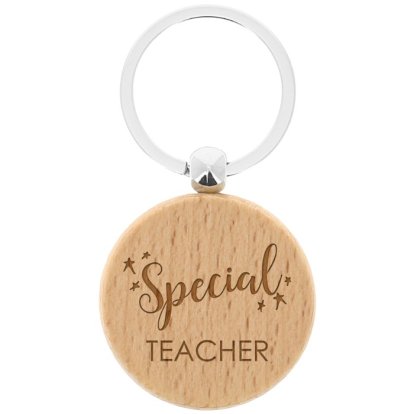 Personalised Wooden Round Keyring - Special 