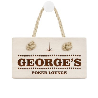 Personalised Wooden Sign - Poker Lounge