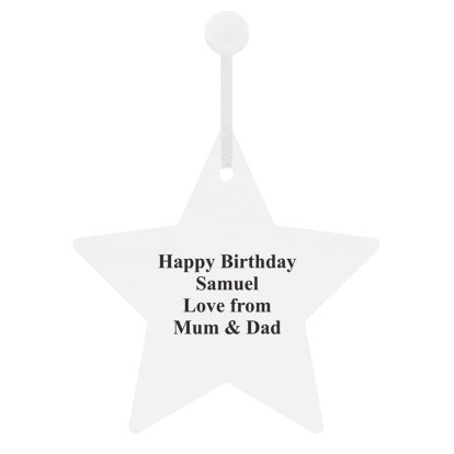Personalised Wooden Star Keepsake - Any Message