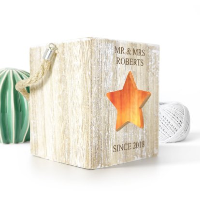 Personalised Wooden Star Lantern - Since 
