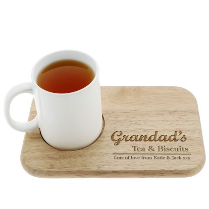 Personalised Wooden Tea & Biscuit Board