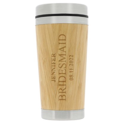 Personalised Wooden Travel Mug - Any Message 
