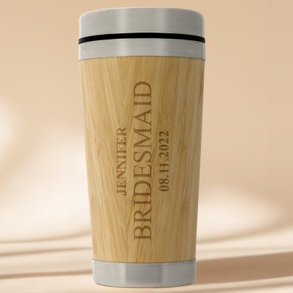 Personalised Wooden Travel Mug - Any Message 