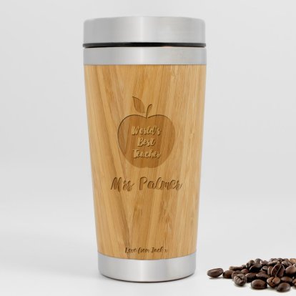 Personalised Wooden Travel Mug - For Teachers 