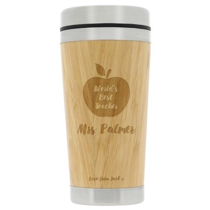 Personalised Wooden Travel Mug - For Teachers