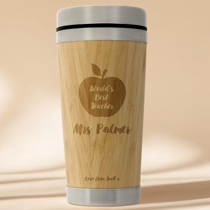Personalised Wooden Travel Mug - For Teachers