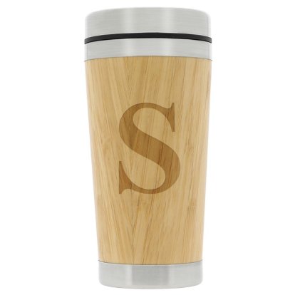 Personalised Wooden Travel Mug - Initial