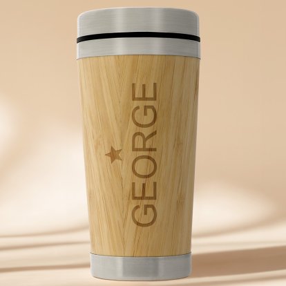 Personalised Wooden Travel Mug - Star Name