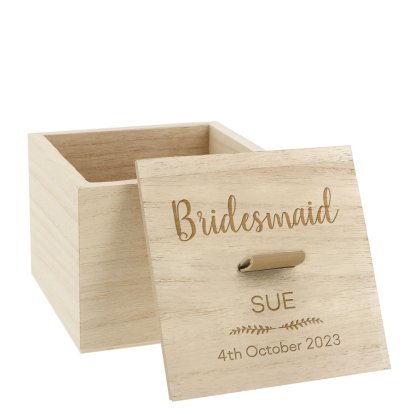 Personalised Wooden Trinket Box - Wedding 