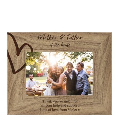 Personalised Wooden Wedding Photo Frame for Parents 