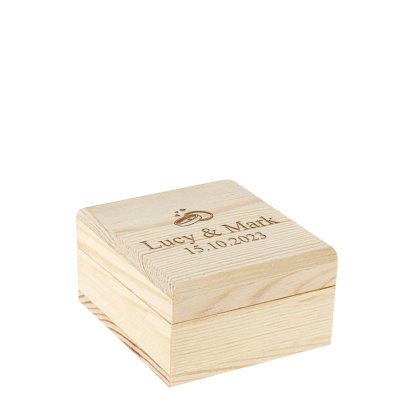 Personalised Wooden Wedding Rings Keepsake Box