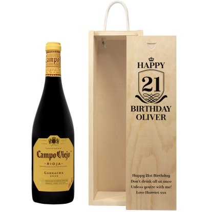 Personalised Wooden Wine Box - Birthday