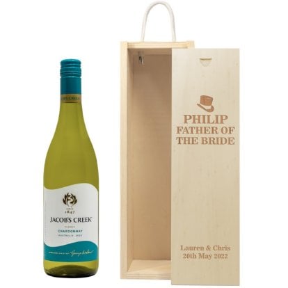 Personalised Wooden Wine Box - Wedding Male
