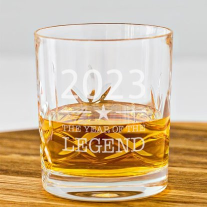 Personalised Year of The Legend Crystal Cut Tumbler Glass