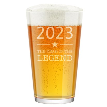 Personalised Year of The Legend Pint Glass