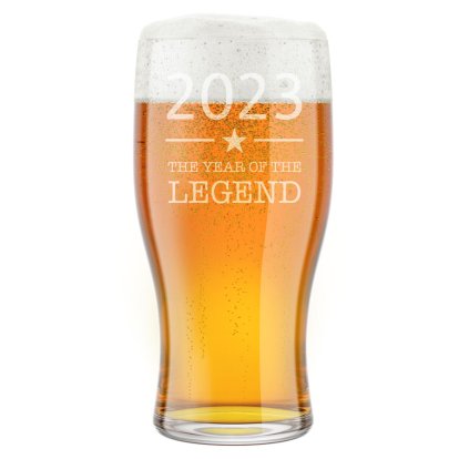 Personalised Year of The Legend Tulip Pint Glass