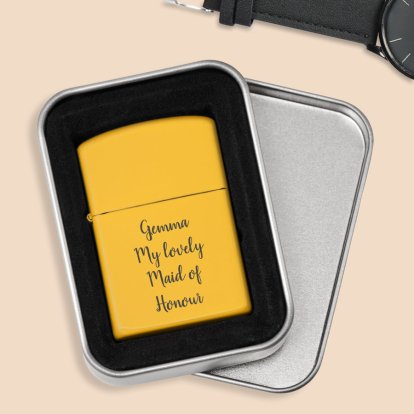 Personalised Yellow Lighter - Any Message