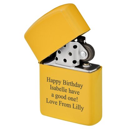 Personalised Yellow Lighter - Any Occasion