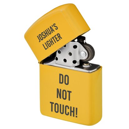 Personalised Yellow Lighter - Do Not Touch 