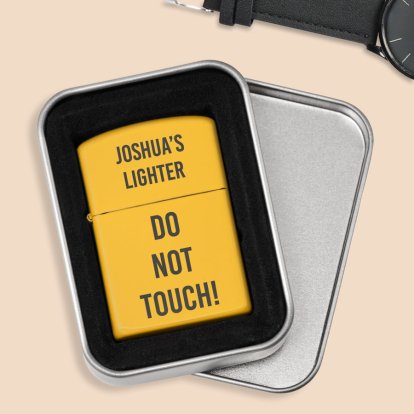 Personalised Yellow Lighter - Do Not Touch