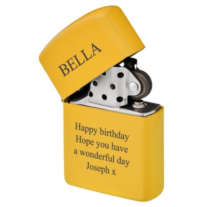Personalised Yellow Lighter - Name & Message 