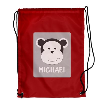 Personalised Monkey Red Kids Swim / Backpack