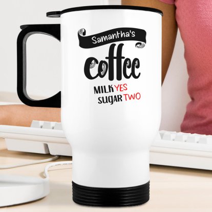 Personalised Double Walled Coffee Travel Mug Photo 2