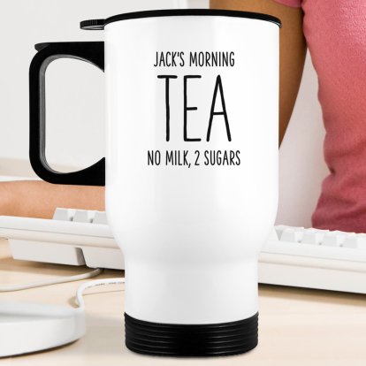 Personalised Double Walled Tea Travel Mug 
